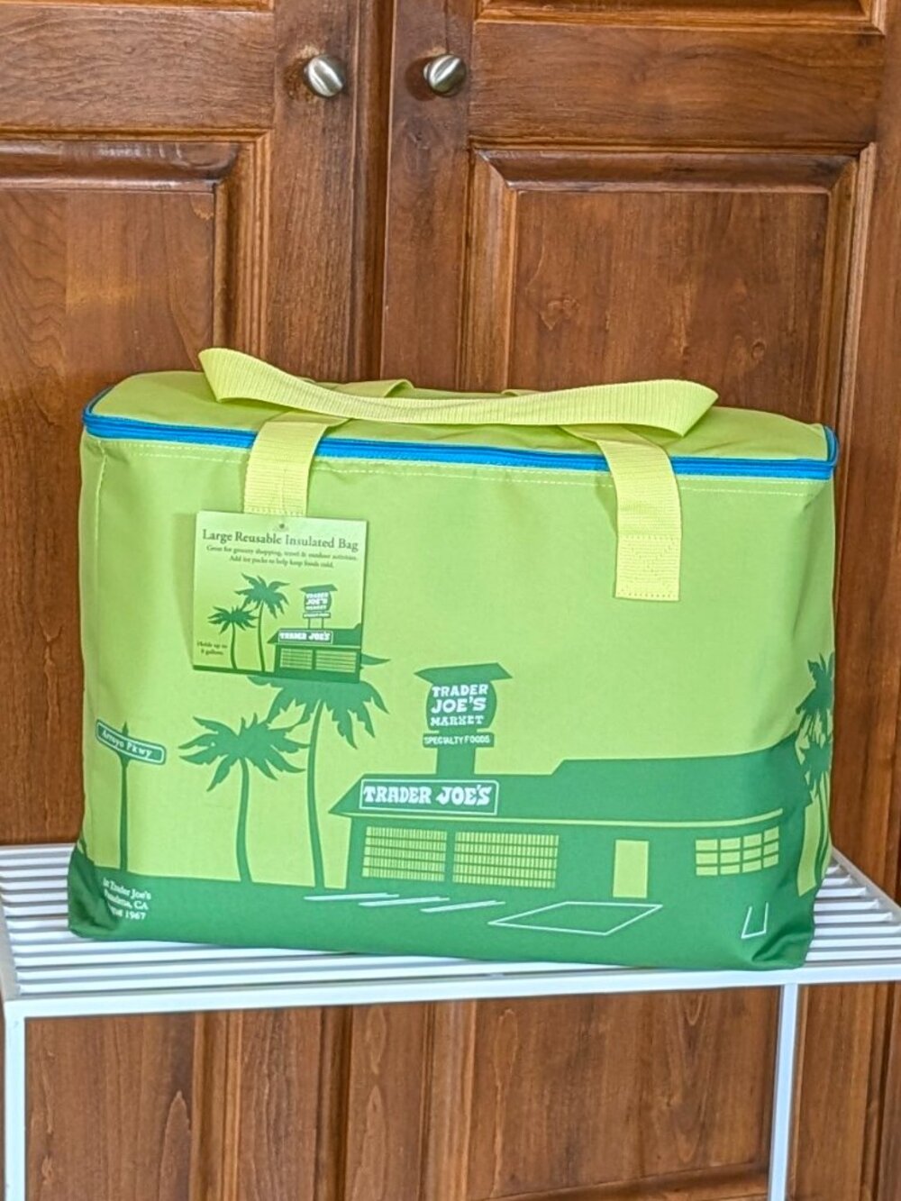 💚 Trader Joe’s large PALM GREEN Insulated Bag- New 2026